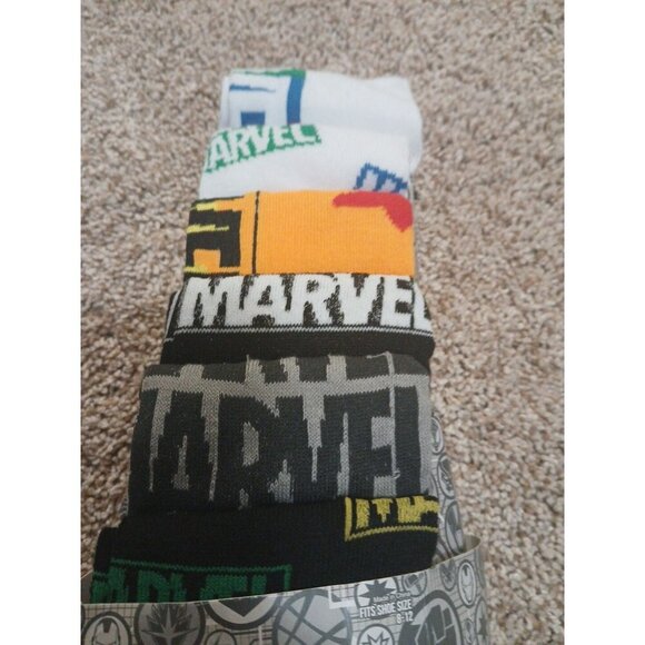 Bioworld Marvel Men`s Casual Crew Socks Fits Shoe Size (8-12) 6 Pairs - Picture 4 of 4
